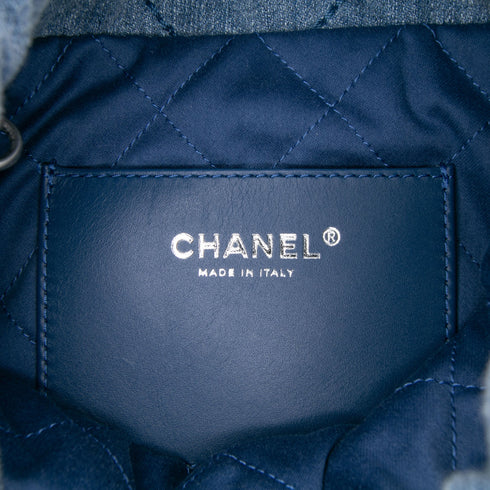 22 Chain Hobo Quilted Studded Denim Mini