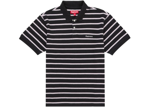 Supreme Washed Stripe Polo Black