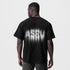 0797. Tech Essential™ Relaxed Tee - Black "Motion Blur"