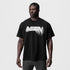 0797. Tech Essential™ Relaxed Tee - Black "Signal Lost"