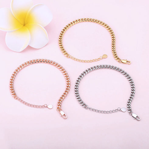 6mm Adjustable Minimal Cuban Anklet