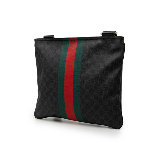 Zip Top Messenger Bag GG Coated Canvas Large