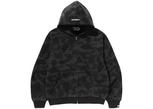 BAPE 1st Camo Heavy Wash Cropped Fit Zip Hoodie Black