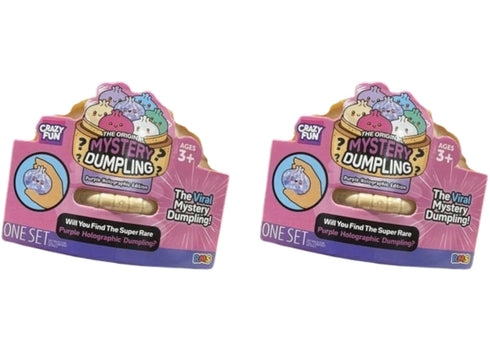 Squishy Bun Holographic Mystery Squishy "Dumpling" (Purple Holographic Glitter Chase Version) Blind Box 2x Lot