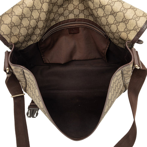 Double Buckle Messenger Bag GG Coated Canvas Large