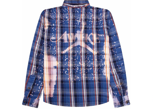 Jordan x Awake NY Flannel Shirt Blackened Blue/Boarder Blue/Sail
