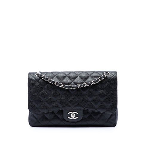 Classic Double Flap Bag Quilted Caviar Jumbo