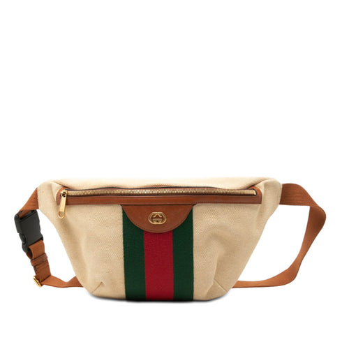 Zip Belt Bag Vintage Web Canvas Large