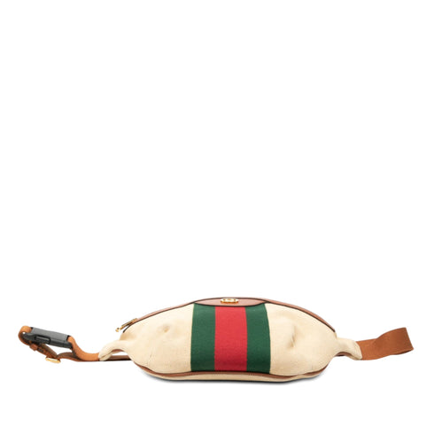 Zip Belt Bag Vintage Web Canvas Large