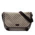 Double Buckle Messenger Bag GG Coated Canvas Large