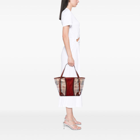 Canterbury Tote Haymarket Coated Canvas and Suede Small