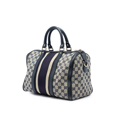 Vintage Web Boston Bag GG Canvas Medium