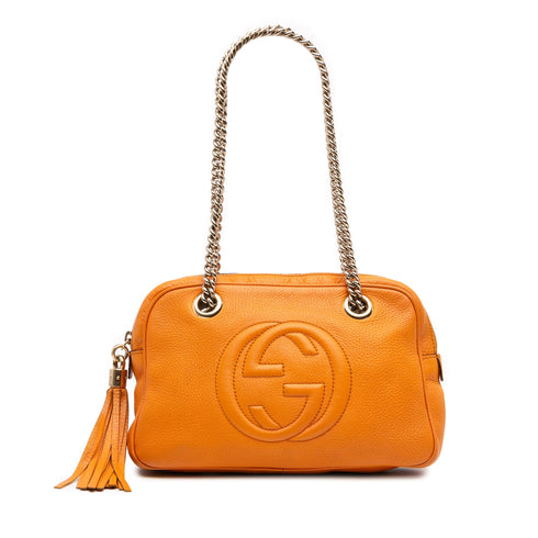 Soho Chain Zip Shoulder Bag Leather Small