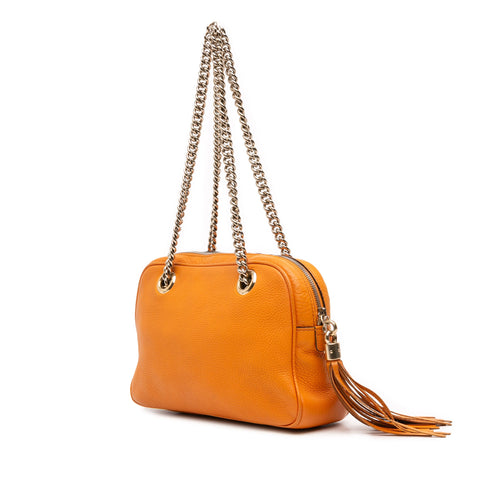 Soho Chain Zip Shoulder Bag Leather Small