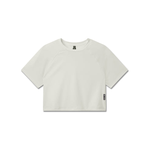 W018. AeroSilver® Cropped Tee - Ivory Cream