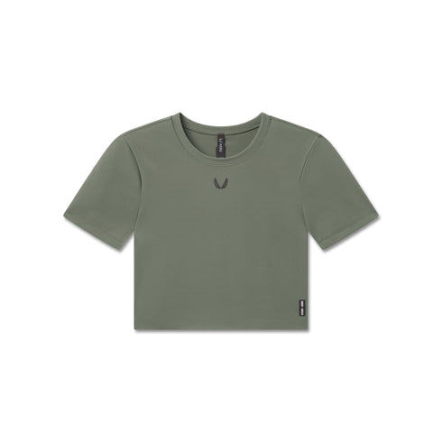 W019. LYCRA® Cropped Tee - Sage