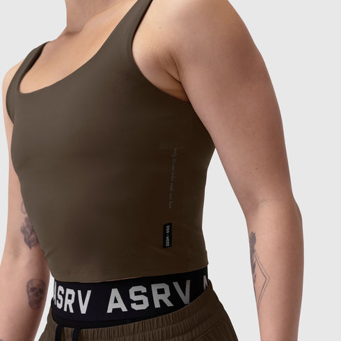W022. LYCRA® 2-in-1 Tank Top - Dark Earth