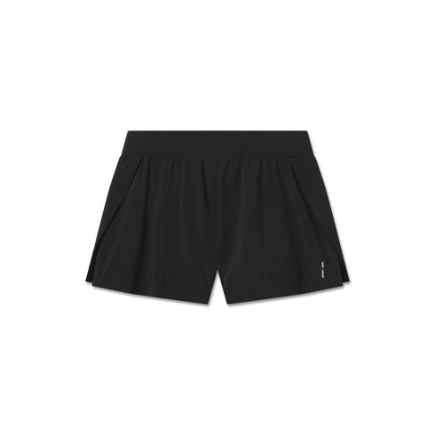 W026. Aerotex™ Side Split Run Short - Black