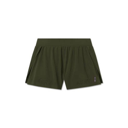 W026. Aerotex™ Side Split Run Short - Olive