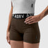 W027. LYCRA® Ribbed Short - Dark Earth