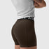 W027. LYCRA® Ribbed Short - Dark Earth