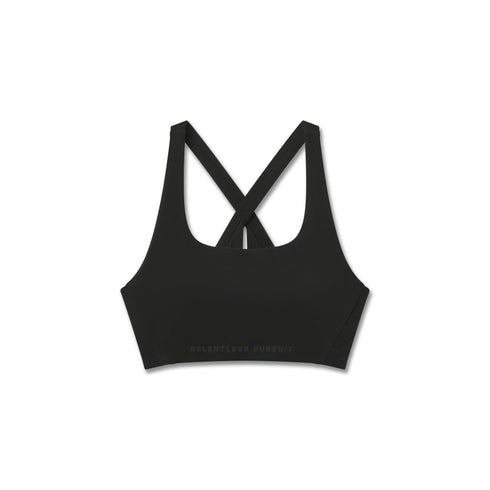 W039. LYCRA® Hybrid Sports Bra - Black