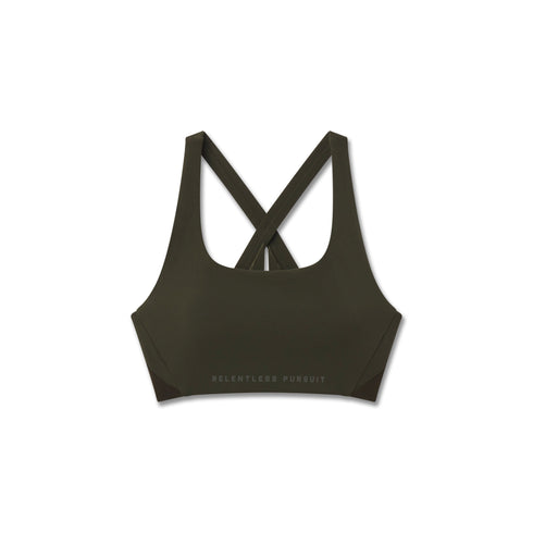 W039. LYCRA® Hybrid Sports Bra - Olive
