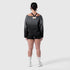 W049. Raw Hem Oversized Crewneck - Black Sun Fade