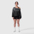W049. Raw Hem Oversized Crewneck - Black Sun Fade