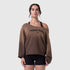 W049. Raw Hem Oversized Crewneck - Dark Earth Sun Fade