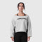 W049. Raw Hem Oversized Crewneck - Heather Grey
