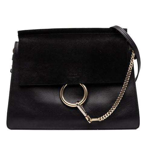 Faye Shoulder Bag Leather and Suede Medium
