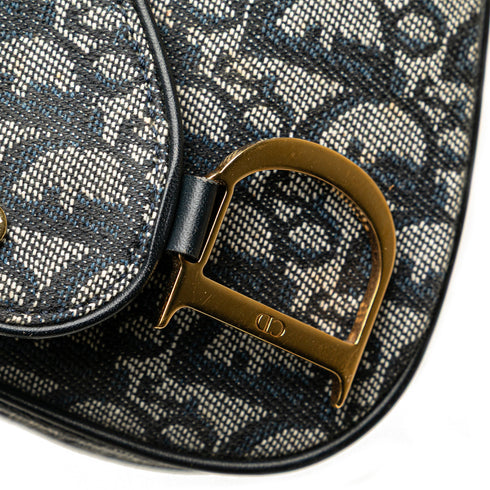 Vintage Double Saddle Bag Diorissimo Canvas