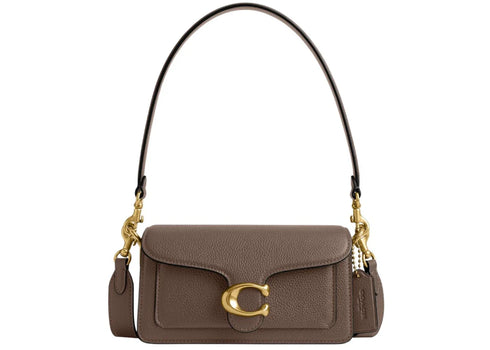 Coach Tabby 20 Pebbled Leather Shoulder Bag Dark Stone