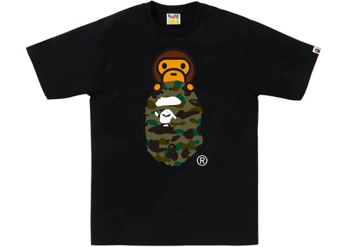 BAPE 1st Camo Milo On Ape Head Tee Tee Black/Green