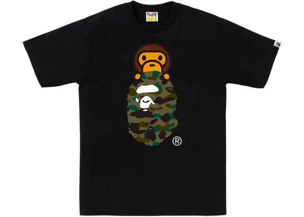 BAPE 1st Camo Milo On Ape Head Tee Tee Black/Green