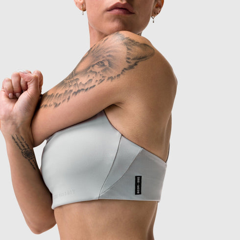 W039. LYCRA® Hybrid Sports Bra - Slate Grey