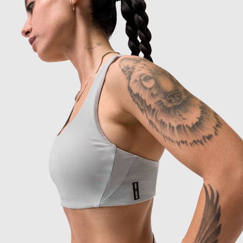 W039. LYCRA® Hybrid Sports Bra - Slate Grey