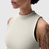W023. LYCRA® Ribbed Mockneck Tank - Ivory Cream