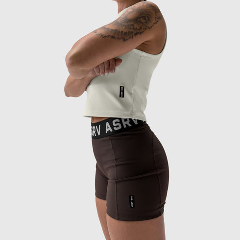 W023. LYCRA® Ribbed Mockneck Tank - Ivory Cream