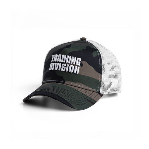 New Era® 9Forty® A-Frame Trucker Hat - Woodland Camo/White "Blade TD"