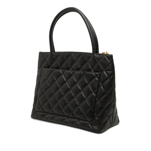 Medallion Tote Quilted Caviar