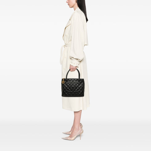 Medallion Tote Quilted Caviar