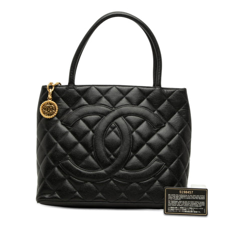 Medallion Tote Quilted Caviar