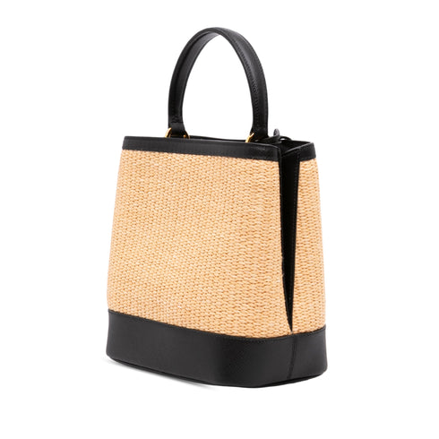 Panier Bucket Bag Straw and Leather Medium
