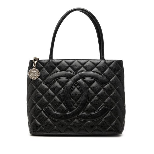 Medallion Tote Quilted Caviar