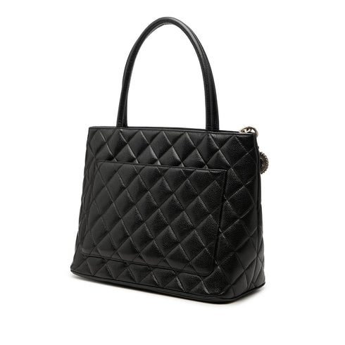 Medallion Tote Quilted Caviar
