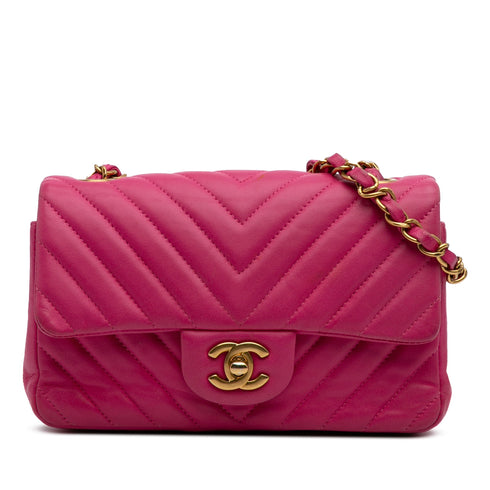 Classic Single Flap Bag Chevron Lambskin Mini