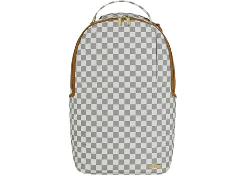 Sprayground Embossed Cream Checkerboard Backpack White/Grey