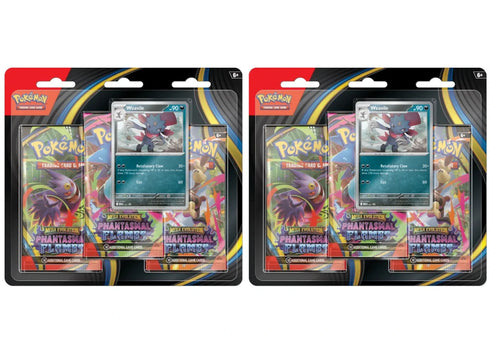2025 Pokémon Mega Evolution Phantasmal Flames Weavile 3Pk Booster Blister 2x Lot